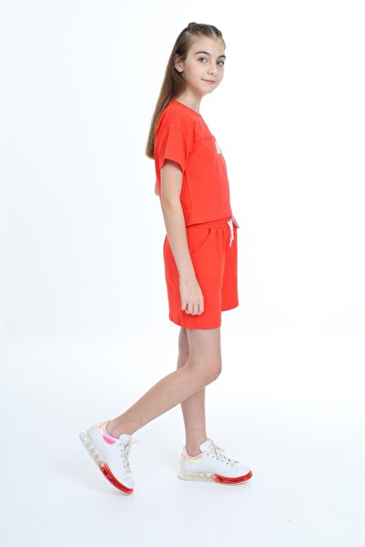 Toontoy Girl's Crop Aloha Printed Shorts Set