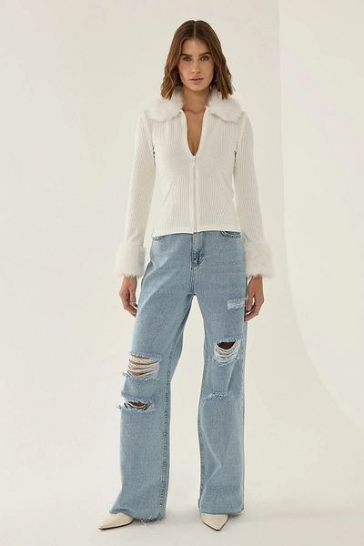 Hiccup Cardigan tricotat cu blană