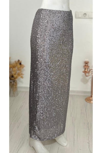 Arestill Pullu payetli, Derin yırtmaçlı, Maxi etek