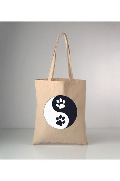 GİFTORA Raw Cloth Bag with Paw Print 35X40 cm