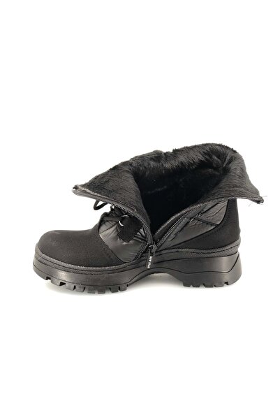 KOCAMANLAR Mehtap Paraşüt Kumaş Kadın Kar Botu SİYAH