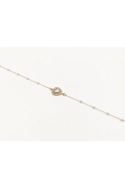 Alina Jewelry Elegant Stone Detailed Stylish Steel Anklet – Rustproof, Non Darkening, Allergy Resistant