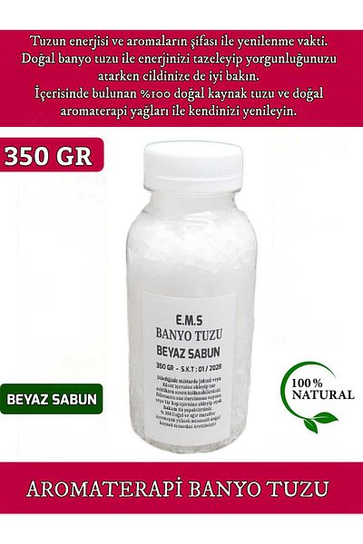 E.M.S AVM 350 Gr White Soap Frented Bath Salt Bathtub & Jacuzzi Salt Manicure & Pedicure Salt Foot Care Salt.