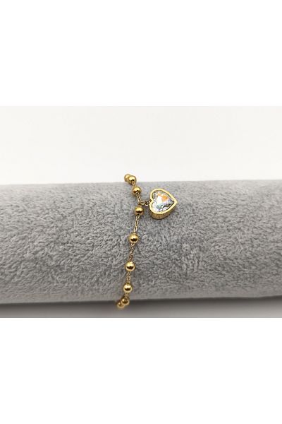 Alina Jewelry Elegant Stone Detailed Stylish Steel Anklet – Rustproof, Non Darkening, Allergy Resistant