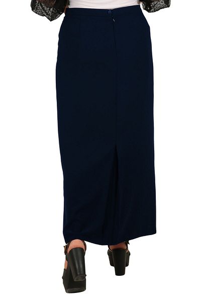 Butik Hijab Large Size Battal Covered Slit Zippered Button Lined Portorico Fabric Mother's Skirt