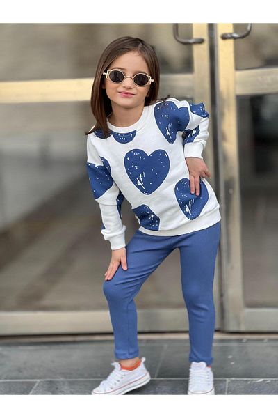 Uslukids HEART PRINTED GIRL'S SET