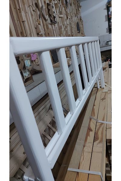 Se7enSky 120 cm White Bed Barrier - 18 mm Snap Hand Rail, Trabzan and Divan Hemnesi Compatible