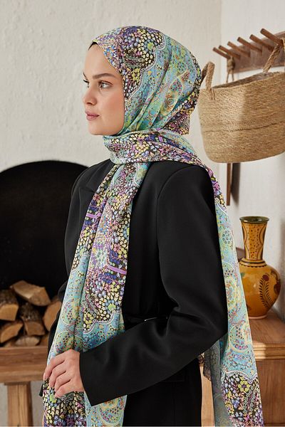 Modakaşmir Münhani Patterned Silky Shawl