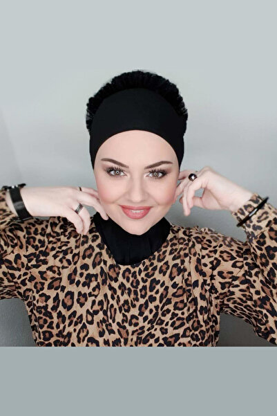 FLORA TEKSTİL Hijab Frilly Bonnet Bun Λευκό σάλι BON23502 - TR