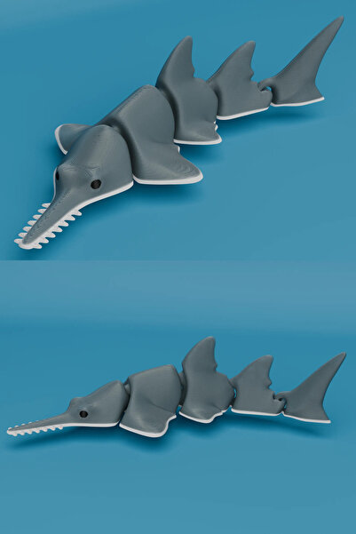 woof things Testere Balığı,Tüm Parçaları Hareketli,Figür Oyuncak,Hediyelik Dekor Oyuncak,Balık Severlere Hediye