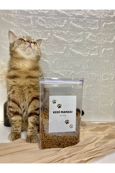 MODA OZY 1Pc 2900ml Vacuum Lid Acrylic Cat Food Storage Container Organizer