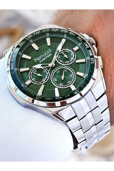 Ferrucci Functions Active 3 Atm Waterproof Steel Band Men Wrist Watch Fc03324Fm.2