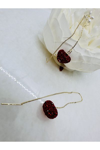 MFM STORE نموذج القلب سلسلة أقراط مفصلة