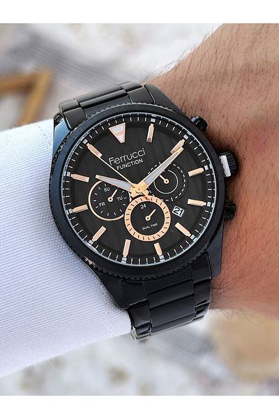 Ferrucci Function Function 3 Atm Waterproof Steel Cord Men's Wristwatch