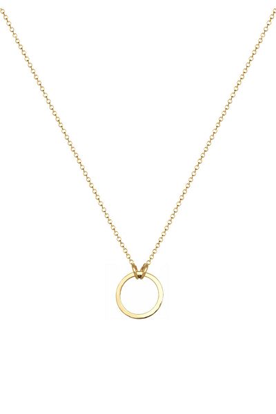 ELLI Náhrdelník Women Circle Charm Plain V 925 Sterling Silver