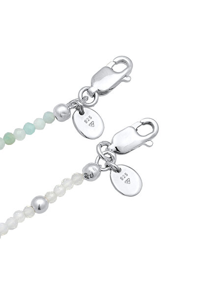 ELLI Bracelet PREMIUM bracelet Ladies set beads with moonstone and freshwater cultured pearl in 925