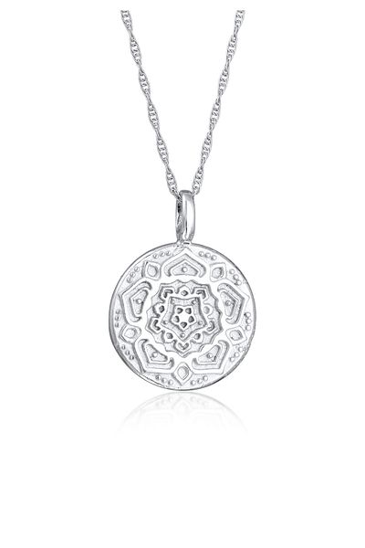 ELLI Colier Dama Mandala Pandantiv Rotund Argint Sterling 925