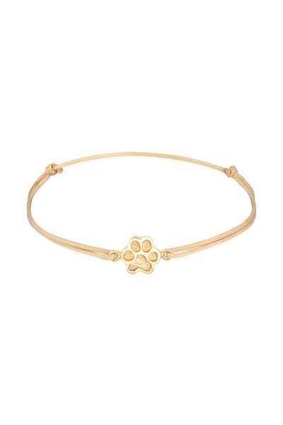 ELLI Armband Damen Pfotensymbol mit Textil in 925 Sterling Silber