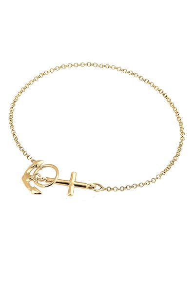 ELLI Bracelet Women Anchor Cross Motif Playful In 925 Sterling Silver
