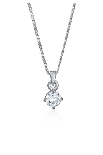 ELLI Colier Doamnă Pandantiv Solitaire Sclipitor Cu Moissanite În Argint Sterling 925