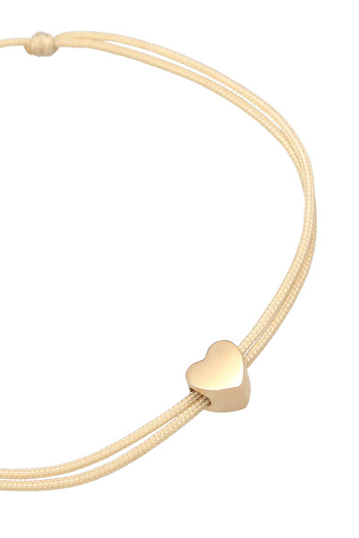 ELLI Dámský náramek s přívěskem ve tvaru srdce, elastický, základní, s nylonovou modrou výplní, stříbro 925