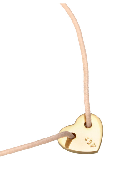 ELLI Bracelet Ladies Heart Love Symbol with textile Band in 925 Sterling Silver Gold Plated