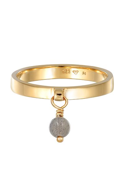 ELLI Ring Premium Ring Ladies Band Pendant Pearl With Labradorite In 925 Sterling Silver Gold Plated