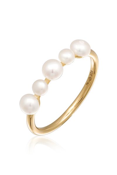ELLI Ring Premium Ring Ladies Stapel Trend With Freshwater Cultured Pearls In 925 Sterling Silver Go