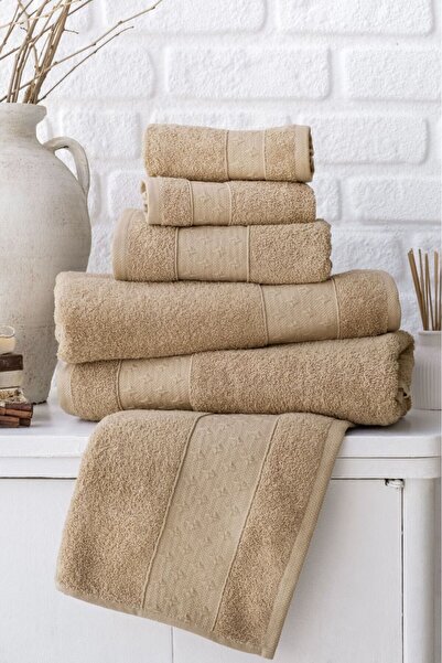 TEOHOMELİNENS مجموعة من 6 مناشف