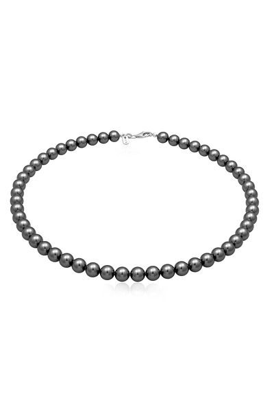KUZZOI Halskette Herren Maskulin Trend Mit Synth. Perlen In 925 Sterling Silber