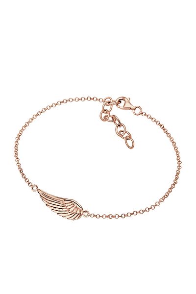 ELLI Damenarmband – Engel aus 925er Sterlingsilber, Flügelschutz, rosévergoldet