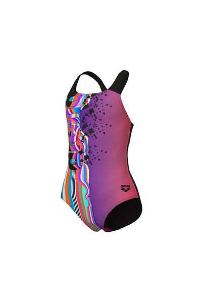 ARENA بدلة سباحة ARENA PALETTE للفتيات - SWIM PRO BACK MULTI SHOCKING PINK BLACK