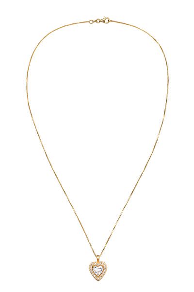 ELLI Necklace Ladies Heart Pendant Love With Zirconia In 925 Sterling Silver