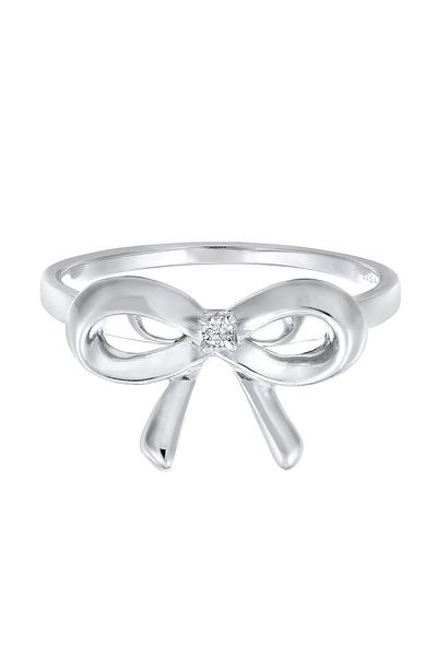 ELLI Ring Damen Schleife Trend mit Diamant (0,015 CT.) in 925 Sterling Silber
