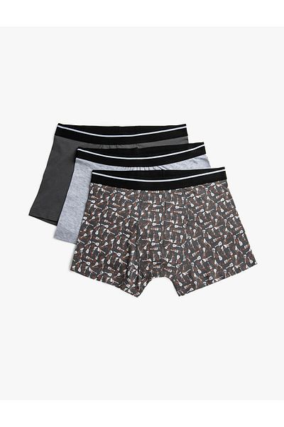 Koton Βαμβακερό Σετ Boxer Basic 3 τεμαχίων