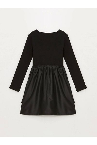 LC Waikiki Lcw Kids Black Bike Collar Girl's Dress - New Model
