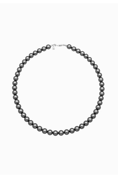 KUZZOI Halskette Herren Maskulin Trend Mit Synth. Perlen In 925 Sterling Silber