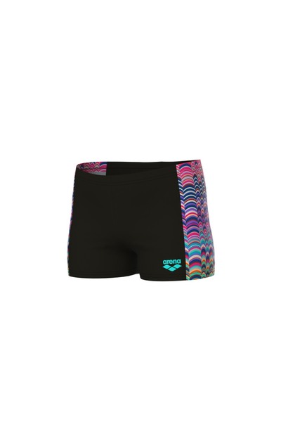 ARENA BOY'S ARENA ONDULATION SWIM SHORT BLACK MULTI VIOLET