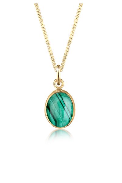 ELLI Necklace Ladies Gemstone Pendant With Malachite In 925 Sterling Silver