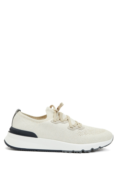 Brunello Cucinelli Gri Mavi Çorap Formlu Erkek Sneaker Beden: 40