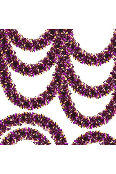 thebestnzm Purple Orange Color 4 cm Width Garland Double Color Glitter Ornament 180 cm