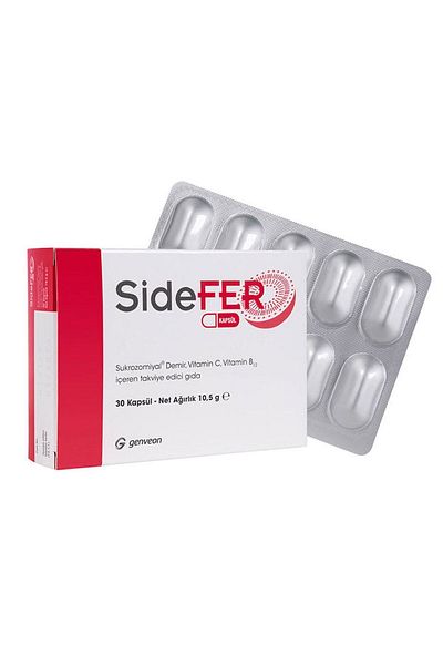 Sidefer Sucrosomiyal Iron - Vitamin C and B12 30 Capsules