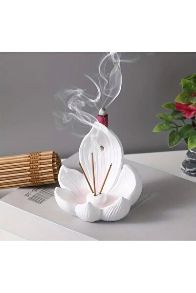 Avcı Lotus Çiçeği Tütsülük Boyalı Vernikli Hediyelik Obje