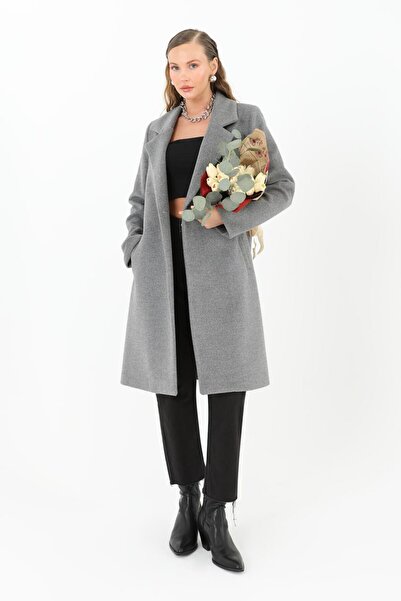 Puane Women's Stamp Double Breasted Collar-Button Coat/Cap Lined 15130