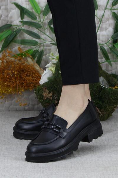 fort 429002 Черни удобни мокасини с катарама