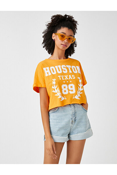 Koton T-shirt z nadrukiem i okrągłym dekoltem