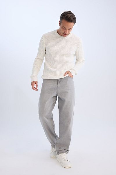 DeFacto Standard Fit Crew Neck Textured Knitwear Sweater 3196335