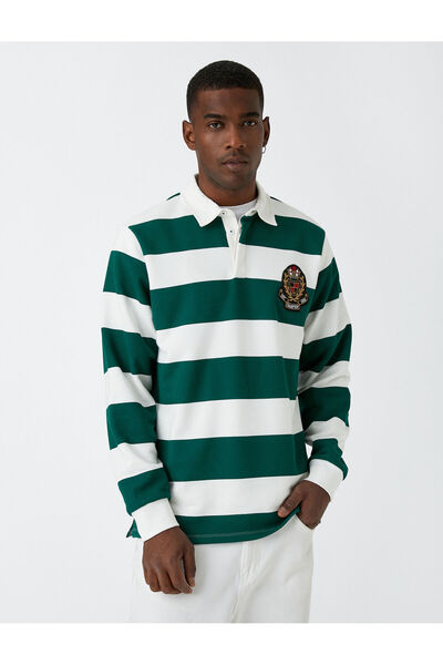 Koton Κολλεγιακή στάμπα φούτερ Polo λαιμόκοψη