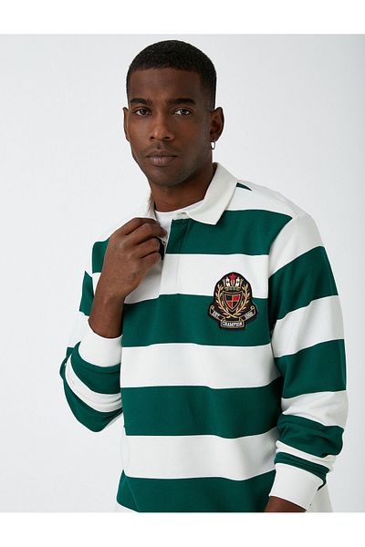 Koton Sweatshirt mit College-Print und Polokragen