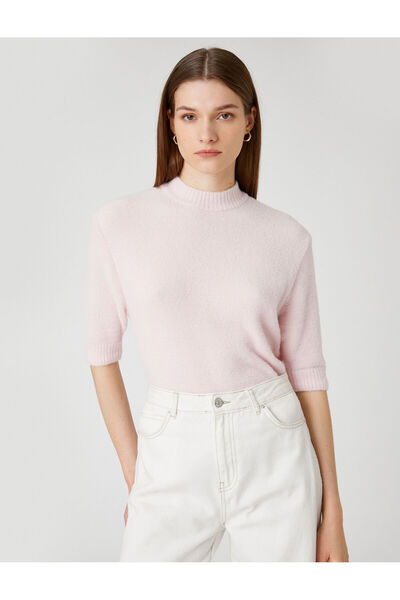 Koton Πουλόβερ με απαλή υφή, κοντό μανίκι, μισό ζιβάγκο